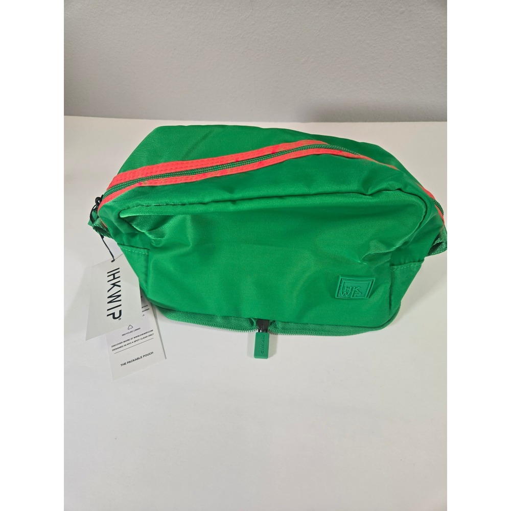 IHKWIP Green Neon Orange Packable Pouch Travel Makeup Toiletry Bag OS